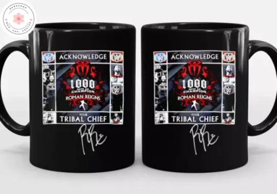 Roman Reigns Wrestling Entertainment Your Tribal Chief 1000 Days as Champion Mug