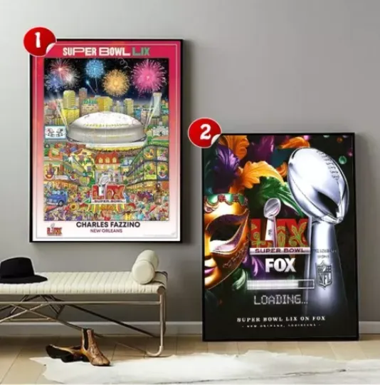 NEW! Super Bowl LIX New Orleans 2025 Official football Football Commemorative Poster