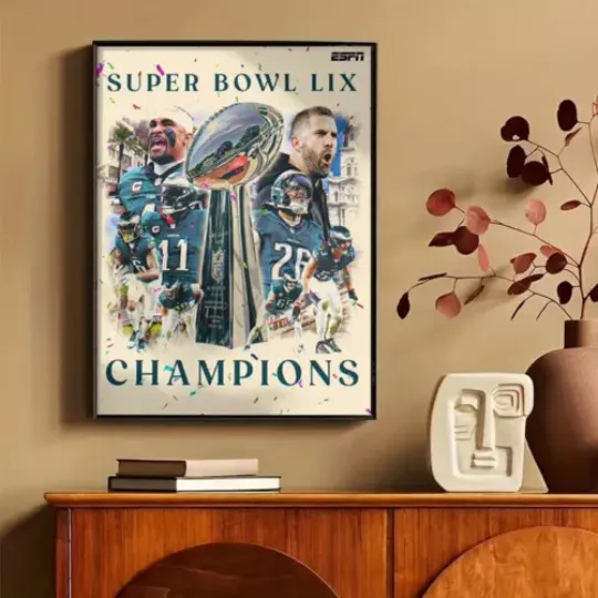 Super Bowl LIX Champions Is The Philadelphia Eagles football 2024-2025 Poster