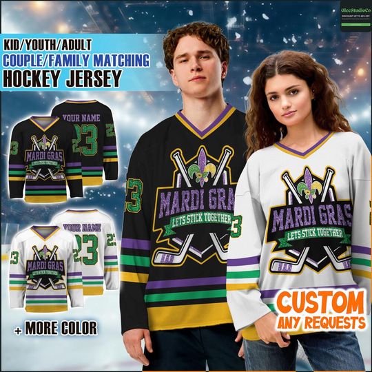 Custom Mardi Gras Hockey Jersey
