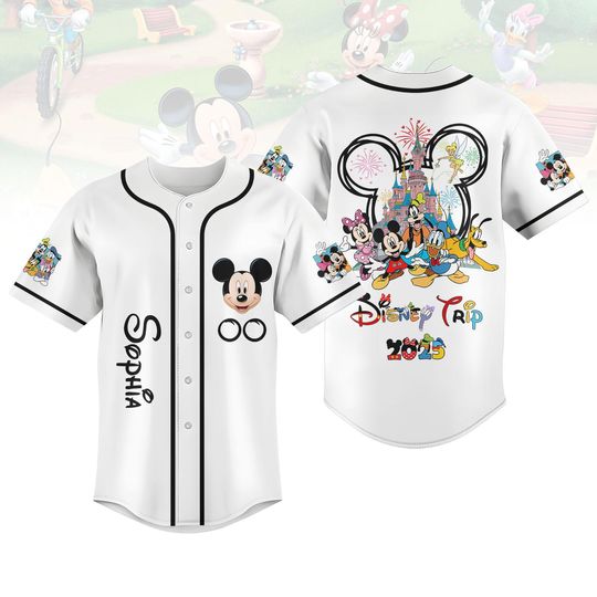 Discover Custom Mickey And Friends Baseball Jersey, Disney Trip 2025 Baseball Shirt, Donald Duck Goofy Pluto Jersey Shirt, Cartoon Movie Shirt