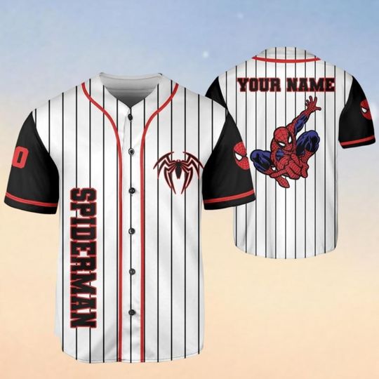 Personalized Spider Man Jersey Shirt, Marvel Avengers Tee, Disney Trip Shirt, Spider Man Baseball Shirt, Magic Kingdom Tee, Funny Gift