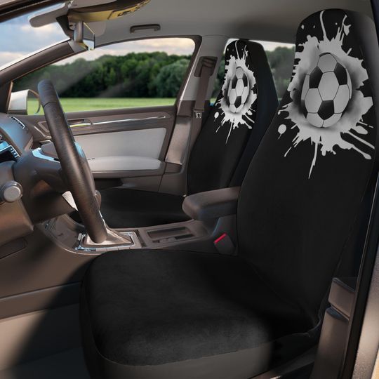 Soccer Car Seat Covers, Sports Fan Gift, Basketball Lover Decor, Game Day Seat Protectors, Car Accessories,  Auto Decor