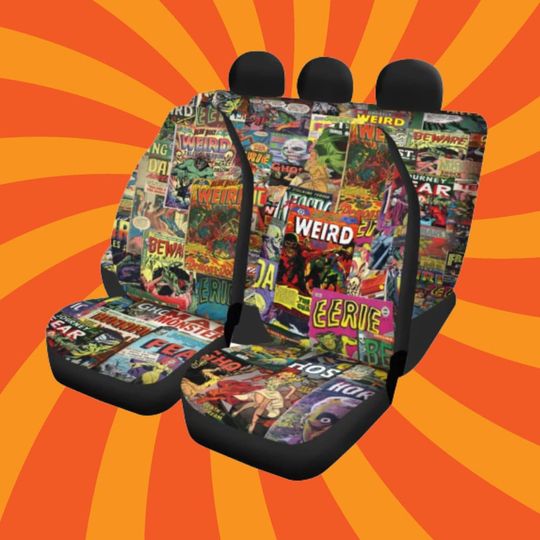 1950s Horror Comic Art - Car Seat Covers FULL SET