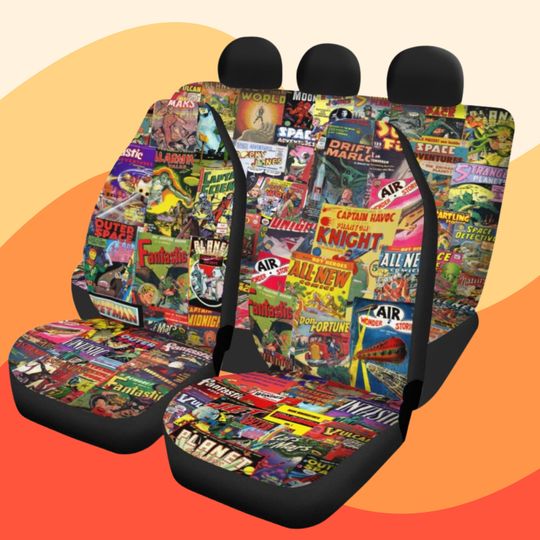 1950s Sci Fi Comic Art - Car Seat Covers FULL SET