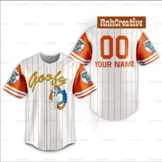 Disney Goofy 3D Baseball Jersey Shirt