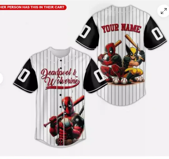 Personalized Deadpool Wolverine Playing Baseball Game 3D Baseball Jersey Shirt