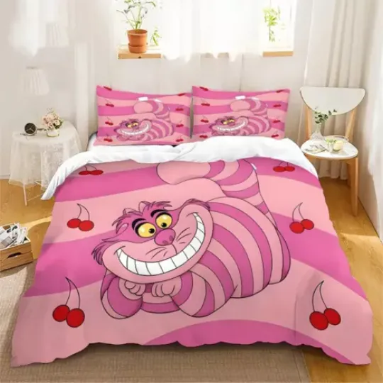 Funny Cheshire Cat Always A Reason To Smile Alice In Wonderland Bedding Set