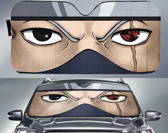 Lover Kakashi Eyes Car Sunshade  Car Accessories, Anime Car Sun Shade, Gift For Dad, Gift For Women, Decor Car.