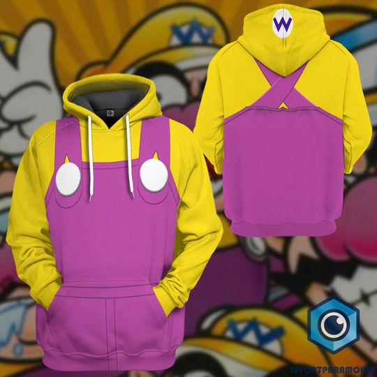 Wario Halloween Cosplay Hoodie, Wario Costume Shirts, Super Mario Characters Hoodie, Video Games Merch, Mario Bros Shirt, Halloween Costume