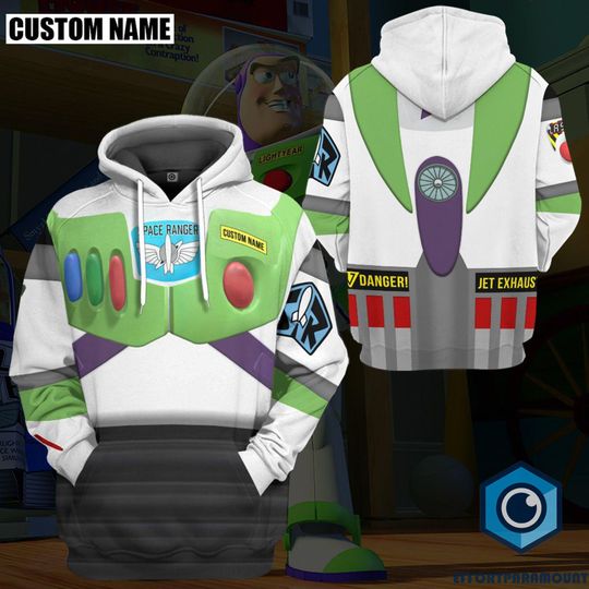 Personalized Toy Story Buzz Lightyear Full Over Print Hoodie, Space Ranger, Buzz Lightyear Cosplay , Toy Story Costume Shirt
