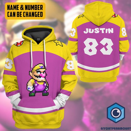 Custom Wario Halloween Cosplay Hoodie, Wario Costume Shirts, Super Mario Hoodie, Video Games Merch, Mario Bros Shirt, Halloween Costume