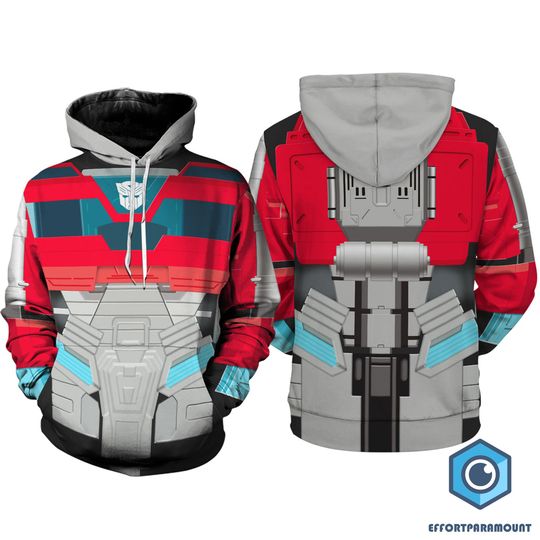 Optimus Prime Transformers 3D Full Over Print Hoodie, Transformers Costume, Optimus Prime Shirt, Transformers Cosplay Halloween Shirt