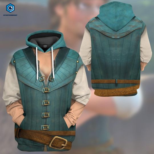 Flynn Rider Rapunzel Costume Cosplay Shirt, Flynn Rider 3D Hoodie, Tangled Princess Costume, Halloween Costume Shirt, Men Cosplay Tee