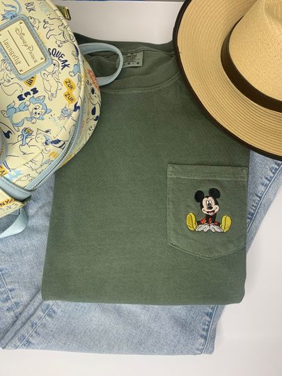 Vintage Mickey Embroidered Pocket Tee