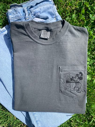 Vintage Embroidered Mickey Pocket Tee