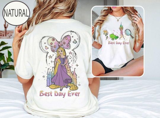Retro Best Day Ever Disney Rapunzel Tangled Shirt, Rapunzel Shirt, Floral Rapunzel Shirt, WDW Disney Princess Shirt, Tangled Lanterns Shirt