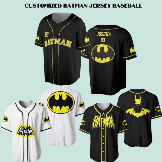 Personalized Batman Jersey Baseball, Personalized Baseball Jersey, Batman Jersey Shirt, Shirt For Men Youth, Best Gift, Baseball Jersey