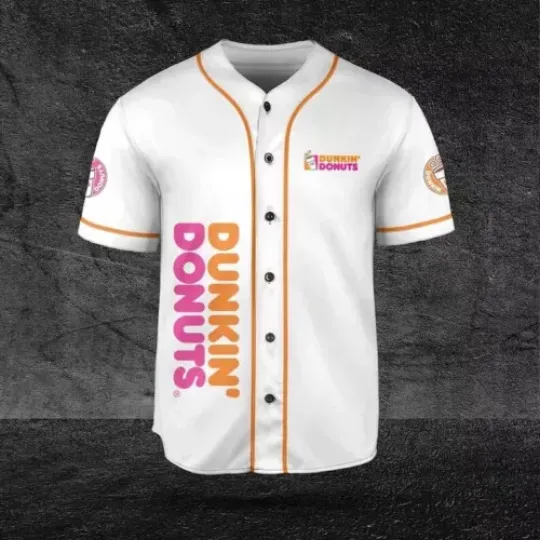 Dunkin Donuts Baseball Jersey Shirt, Fast Food Baseball Tee Dunkin Donut Sports