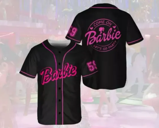 Barbie Jersey Shirt, Custom Baseball Jersey, Personalized Name and Number Shirt