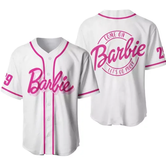 Barbie Movie 2023 Baseball Jersey, Custom Barbie Fan Baseball Jersey Shirt