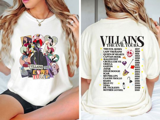 Villains The Evil Tour T-Shirt, Halloween Evil Queen Shirt, Maleficent Tee, Disneyland Girl Trip Shirt, Halloween Witch