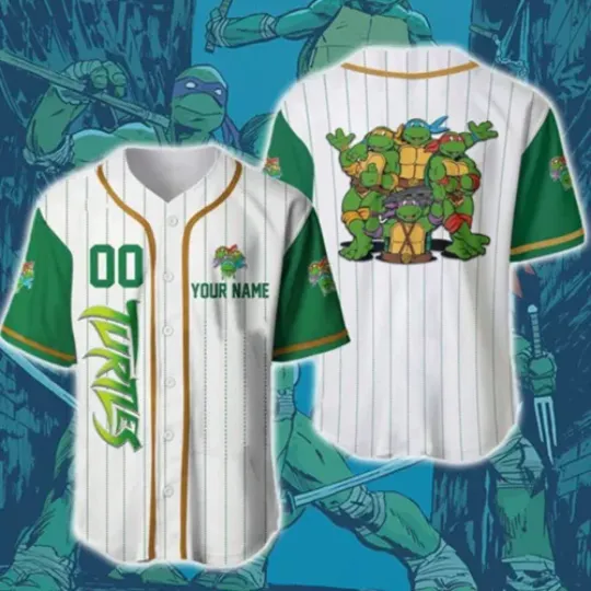 Personalized Teenage Mutant Ninja Turtles Baseball Jersey, Custom TMNT Shirt