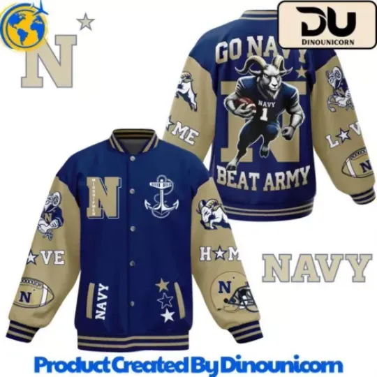 Discover Navy Midshipmen Football Baseball Jacket