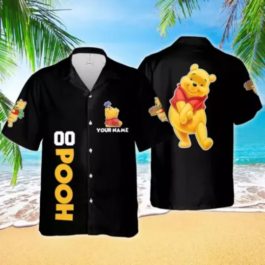 Personalized Animated Honey Pooh Bear Winne The Pooh Movie 3D HAWAII SHIRT