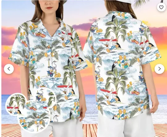 Donald Duck Surf Beach 3D HAWAII SHIRT
