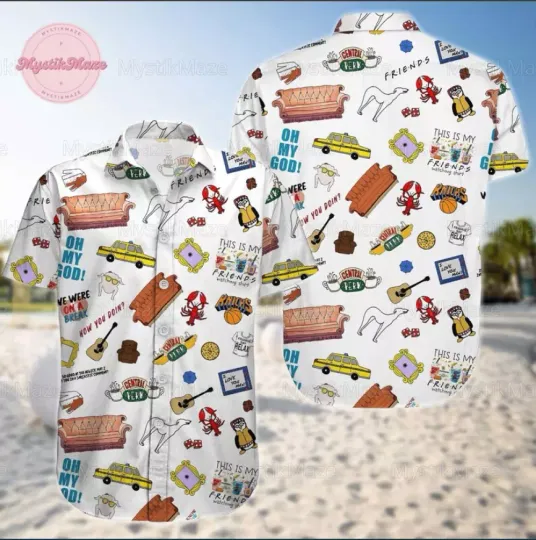 Discover Friends Button 3D HAWAII SHIRT