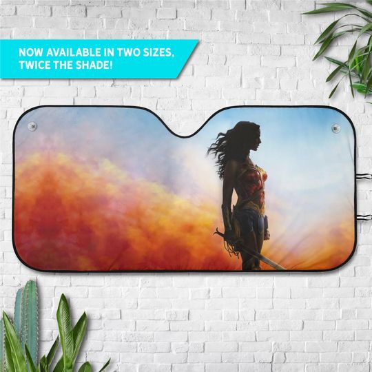 Wonder Woman Car Sunshade, DC Comics Windshield Cover, Superhero Auto Shield, Diana Prince Car Accessory