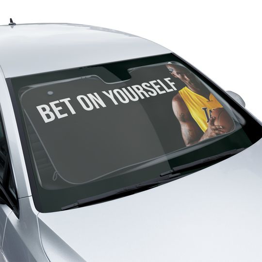 Car Sun Shades Kobe Bryant Edition - Bet On Yourself Kobe Bryant Car Sun Block/Shade - The Black Mamba Car Accessory - Basketball Car Shade