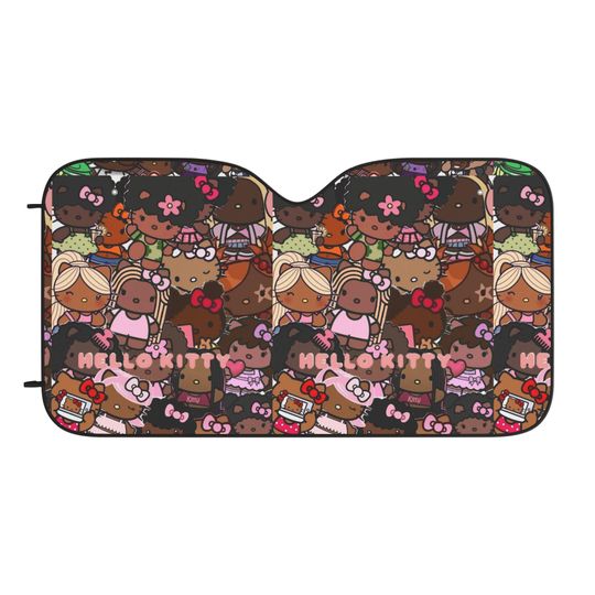 Car Sun Shades, Darkskin Hello Kitty Design, Blackout Window Covers, Sunblock Windshield Visor, Vehicle Accessories, Auto Interior Decor,