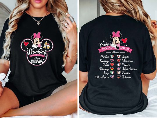 Disney Minnie Mouse Drinking Around the World Shirt, Disney Beer Shirt, Epcot Drinking Shirt, Epcot Beer Shirt, Minnie Beer Shirt