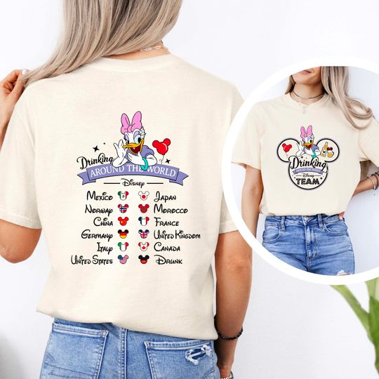 Disney Daisy Drinking Around The World Shirt, Disney Team Daisy Shirt, Drinking Epcot Shirt, Disney Family Shirt