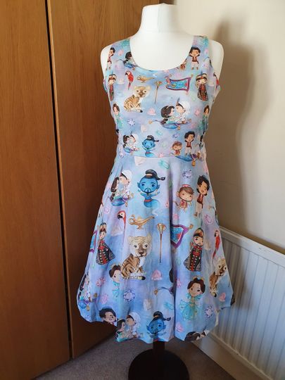 Aladdin inspired skater print dress with pockets kawaii kitsch