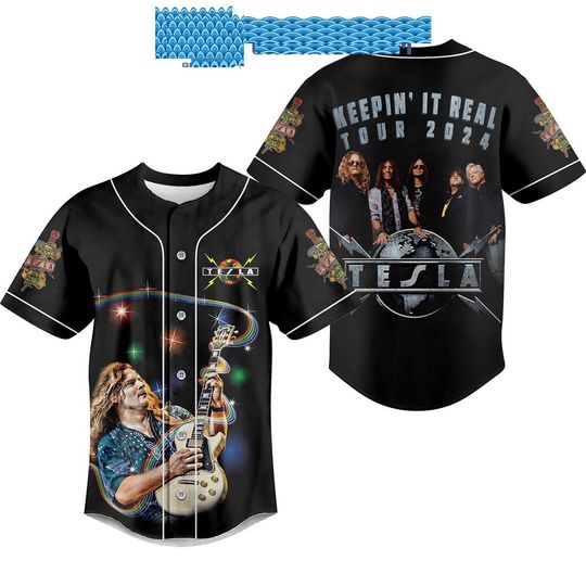 Tesla Band Keeping It Real 2024 Baseball Jersey AOP Baseball Jersey Gift For Her Him