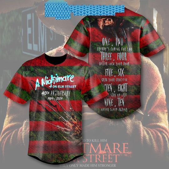 Freddy Krueger The Nightmare On Elms Street Halloween Baseball Jersey AOP Baseball Jersey Gift For Her Him