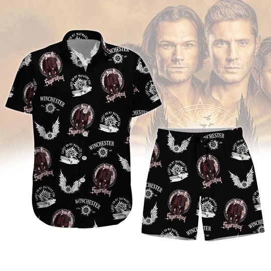 Supernatural Button Shirt, Winchester Brothers Men Short, Dean Winchester Summer T-Shirt, Supernatural Dean Workout Shorts