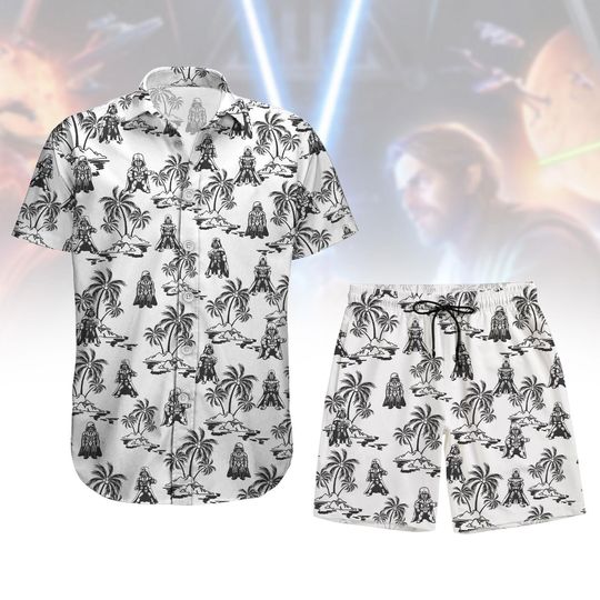 Disney Star Wars T-Shirt, Darth Vader Tropical Short, Galaxy's Edge Summer Button Shirt, Disneyland Family Vacation Tee, Stormtrooper S