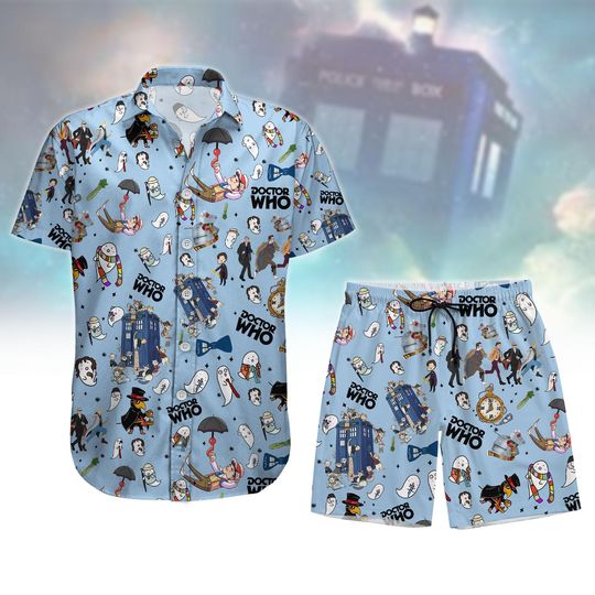 Doctor Who Button Shirt, Police Box Summer Men Short, Doctor Who Tv Series Hawaii T-Shirt, Starry Night Dr Who Shirt Men, Dr Who Fan Gi