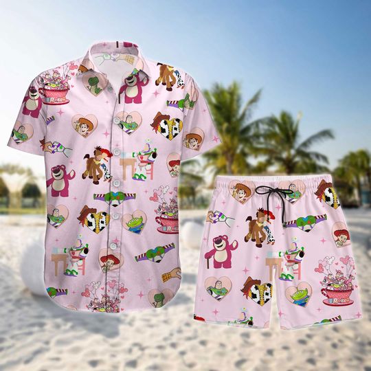 Disney Toy Story Button Shirt, Toy Story Characters Man Short, Woody Jessie Buzz Lightyear T-Shirt, Birthday Gift For Men Women