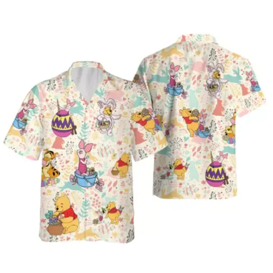 Winnie The Pooh Friends Happy Easter Day Bunny Costume 3D HAWAII SHIRT