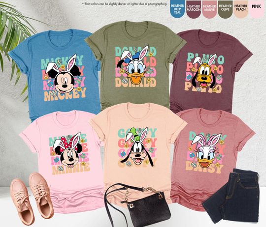 Mickey and Friends Easter Shirt, Disney Easter Bunny, Disneyland Vacation, Easter Bunny Shirt,Easter Gifts,Disney Characters,Disney Matching