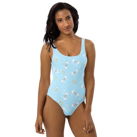 Something Blue Bride One-Piece Swimsuit Bachelorette Party Honeymoon Bridal Shower Wedding Gift
