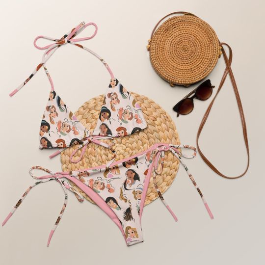 Disney princess inspired string bikini, Disney princess bikini, Disney princess swimwear