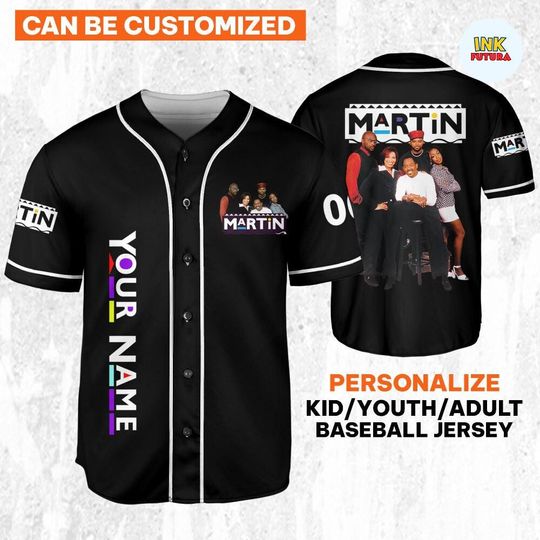 Personalize Martin Tv 90s Baseball Jersey, Martin Lawrence Baseball Jersey, Martin Lawrence Merch, Movie TV Show Baseball Jersey