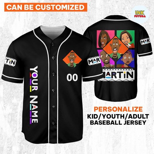 Personalize Martin Tv 90s Characters Baseball Jersey, Martin Lawrence Baseball Jersey, Movie TV Show Funny Gift For Fans