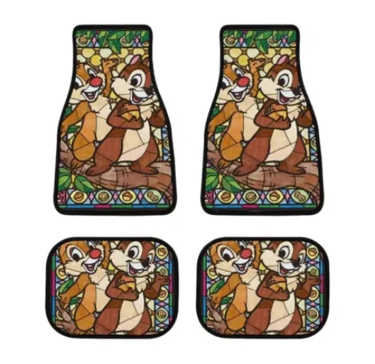 Car Floor Mats Chip And Dale Disney Waterproof Stain-resistant Anti-slip